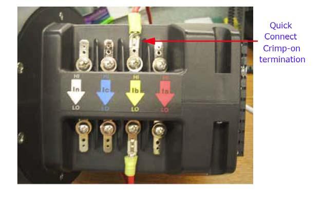 QUICK CONNECT CRIMP-ON TERMINATIONS CHAPTER 4: ELECTRICAL INSTALLATION Note For sustained loads greater that 10 Amps, use pass