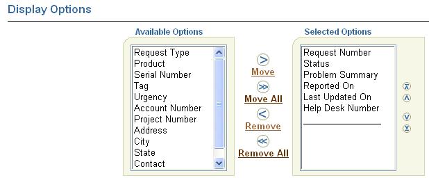 Figure 16 Display Option Boxes 9. Next, you can set the Sort Options. You can select up to three fields to sort by and you can select either ascending or descending order for each field.