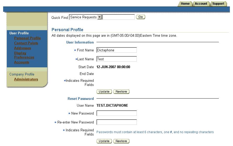 Working with Your Profile Your profile is where you can view and change some of the information related to your account on isupport.
