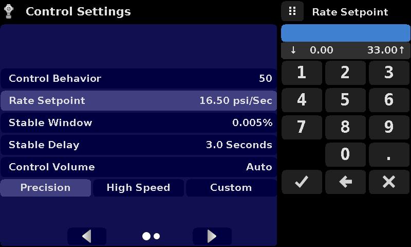control mode and 100 represents High Speed control mode. The Control Behavior is preset to 50 for Precision control mode and to 100 for High Speed control mode.