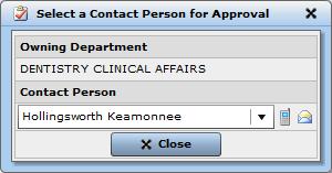 Choose a contact person from the dropdown list.