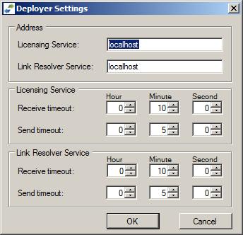 This configuration is configured by default for the scenario where Licensing Service and the Tzunami Deployer Remote Service are installed on the same machine. 3. Click OK to Save.