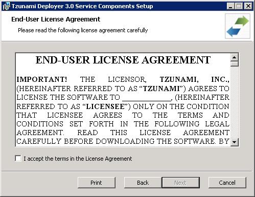 0 Service Components Setup Wizard (Welcome window) will be launched. To advance through the install wizard, click Next on the bottom of each screen. Figure 2-1: Welcome Window 2.
