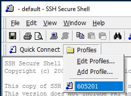 5. Select 605201 in Profiles Select OK Enter the default password: Cs605201 Now