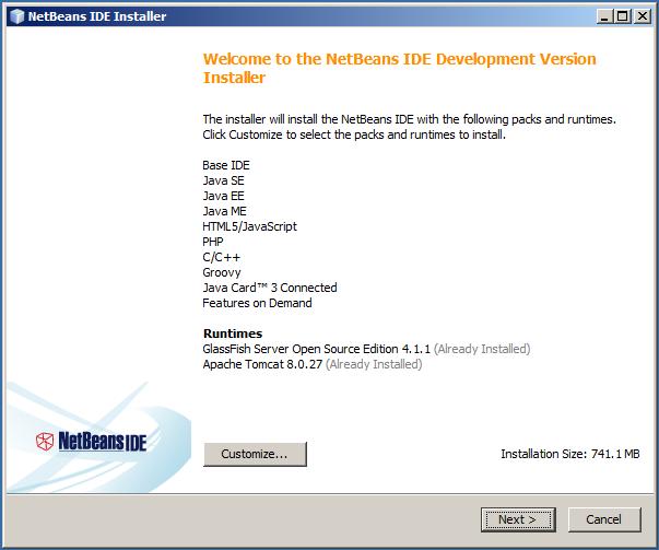 5. Accept all the defaults provided by the installation wizard 6. You now have a NetBeans IDE icon on your desktop 1.4. Install the 605.201 project package on your desktop 1. Browse to http://dev1.