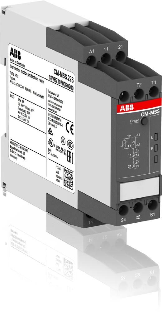 Data sheet Thermistor motor protection relays CM-MSS.22 and CM-MSS.23 The thermistor motor protection relays CM-MSS.22 and CM-MSS.23 monitor the winding temperature of motors and protect them from overheating, overload and insufficient cooling.