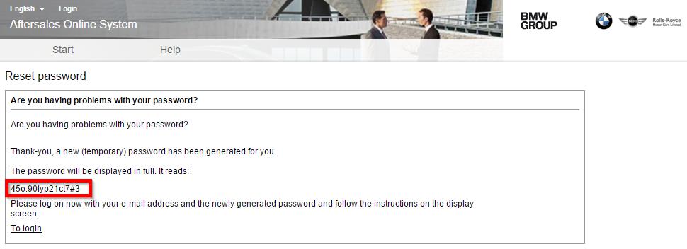 BMW Group Page 11 You will now receive a new password with which you can log in.