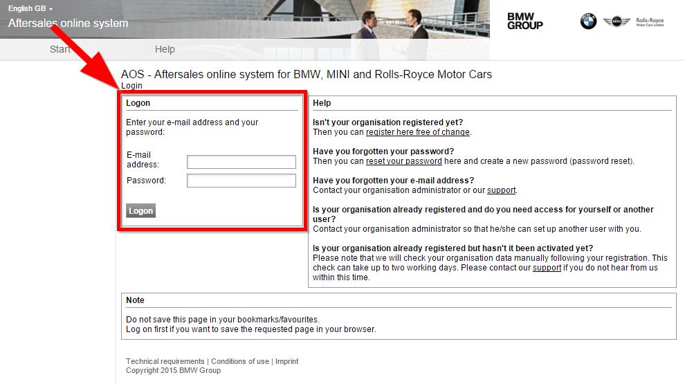 BMW Group Page 7 Enter your e-mail address and your password in the "Logon" section in