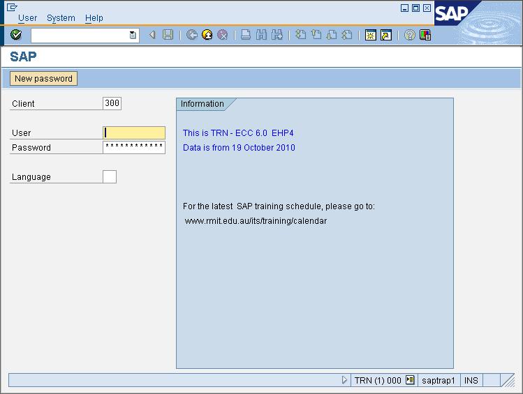 0 Training System will be used. 1 Double-click the SAP Logon icon on the Desktop to launch the SAP Logon 710 dialog box Figure 1.