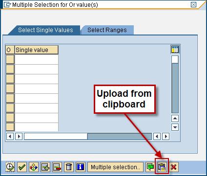 SAP Basic - Appendices Import multiple report selections from an Excel spreadsheet To select more than eight values for a specific field in a report, they must be imported from an Excel spreadsheet