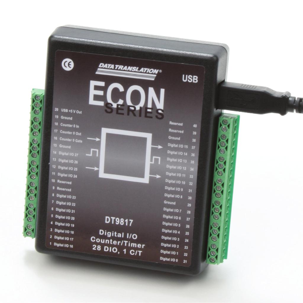 Figure 2. Connect to a host computer using the standard USB 1.1 or 2.0 plug-in connector on the ECONseries module.