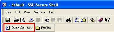2 SSH Secure Shell Client Accessing a Server Using Quick Connect When first opening the SSH Secure Shell Client program, you need a simple way of signing into your account.