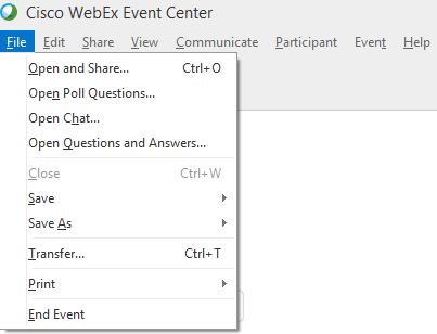 Nte: The character limit fr the plling questin & answer fields are 250 characters. 30. Hw d I end the Event? The Hst will End the Event by clicking n End Event under the File menu. 31.