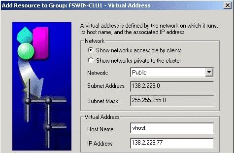 Host Name: Enter the virtual hostname. Example: vhost. IP Address: Enter the IP of the virtual hostname. Example: 138.2.229.77. Click Next.