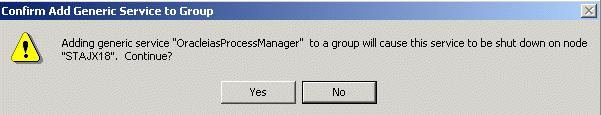 Figure 10 51 Add Resource to Group Wizard (Adding OPMN), Confirm Add Generic Service to Group Screen Oracle Fail Safe Manager now configures the