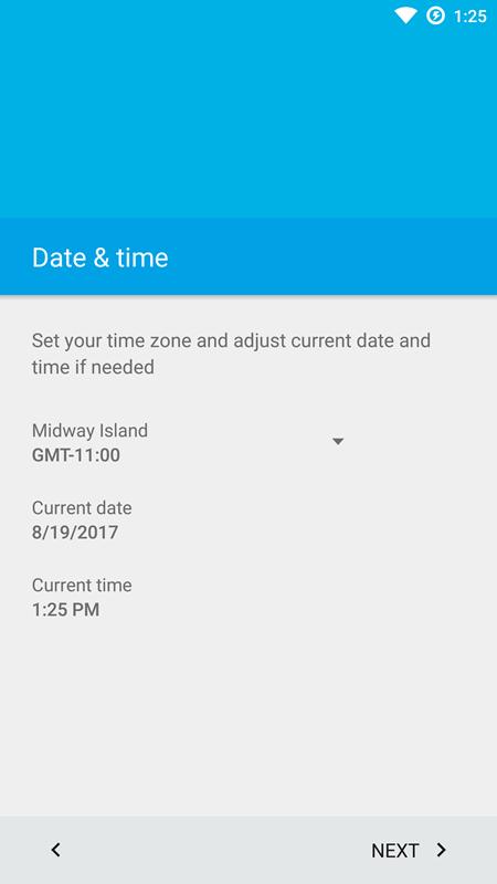 This section will allow you to set the time zone. Choose your time zone and press next to continue.