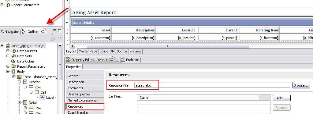 Because this is a new report, there is no properties file associated with it. Therefore, your first step will be to associate the report with the label properties file.
