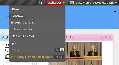 If you decide to set up multiple dashboards, this is where you can choose between them.