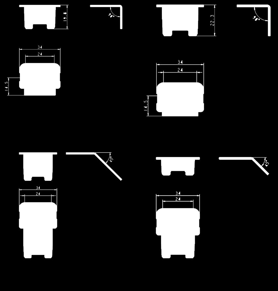 Drawings of the mounting brackets: Article number 914759
