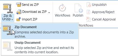 Bulk Zip & Unzip 2.0 User Guide Page 12 3. How to use Bulk Zip & Unzip Note: To use the zip and unzip features, users must have Contribute permission levels. 3.1 Zip or unzip documents 3.1.1 Zip Documents This function enables users to compress documents as a zip file in the document library.