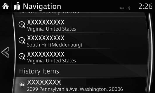 Smart History promotes three destinations to the first page based on your previous routes (most likely destinations).