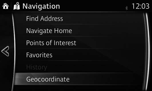 3.1.7 Entering the coordinate of the destination You can also select