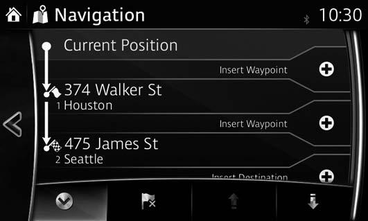 3.3.2 Editing the list of destinations (Edit Route) You can edit the route by modifying the list of destinations. 1. Select after selecting on the MAP screen. 2. Select. 1 2 3 4 5 3.