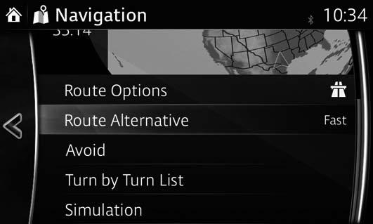 3.3.3 Checking route alternatives when planning the route You can select from different