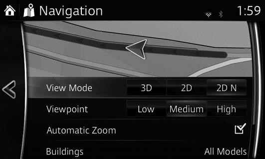 4.2.5 Map Settings You can fine-tune the appearance of the Map screen, adjust the map view to your needs, show or suppress 3D buildings, and manage Place visibility settings (which Places to show on