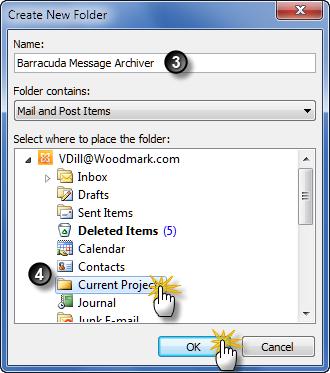 To create new custom folders in your mailbox, perform the following steps. Step Description Screen 1.