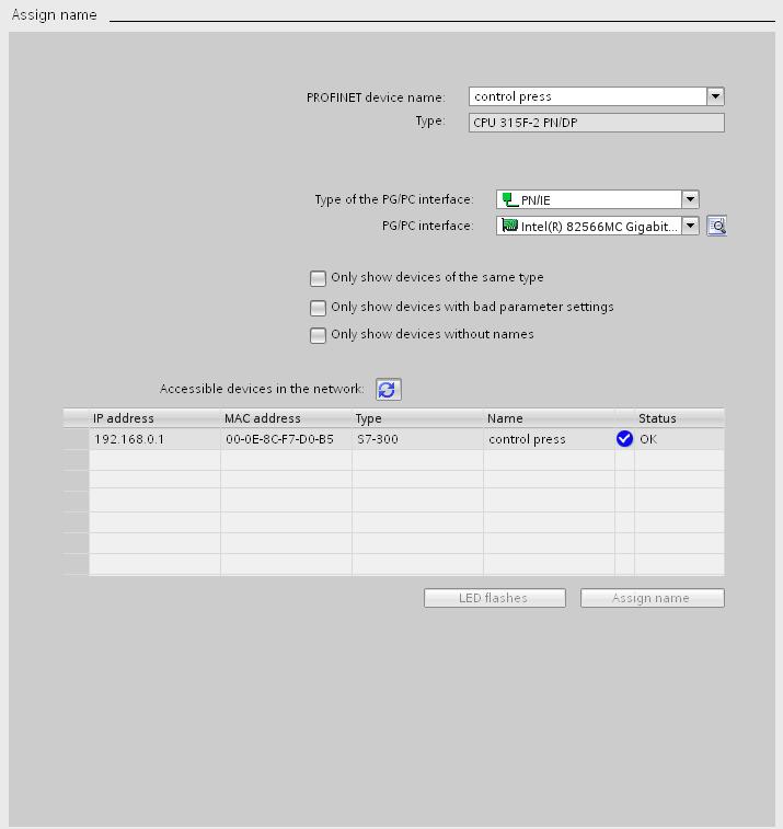 22. You can assign the PROFINET device name under Functions. ( Assign name) 23.