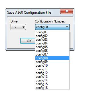 Save a Configuration The File menu contains two save functions Save... and Save As... that are used to store up to 16 configurations on a PC s local disk or connected USB memory device.