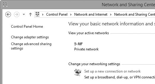 Windows 8.1/Windows 7 1 Go to Network and Sharing Center.