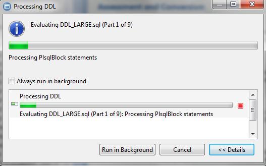 The split files are created in a folder named <original_ddl_filename>_parts, which can be located within your DCW Project.