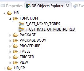 DB Objects Explorer view Lists the schemas in the source Oracle database (or extracted schemas), and the schema objects. ii.