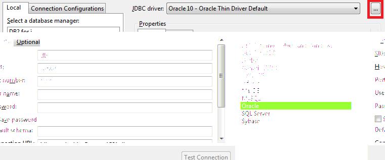 The New Connection wizard opens. ii. Select Oracle as the database manager and choose the appropriate JDBC driver.