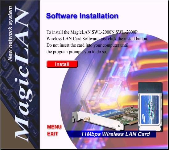 Select software installation to install the required driver for the card.