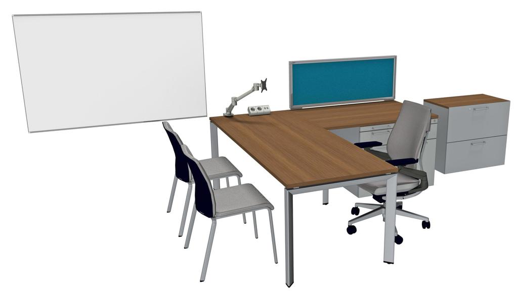 PRIVATE OFFICE SR DIRECTOR EMEA PO-8 Frame One Straight Desk, 800Dx2000W Frame One Straight Top, 800Dx1200W Optional Tackable Partito Screen on Top H463mm (2) supporting Implicit Steel Standard