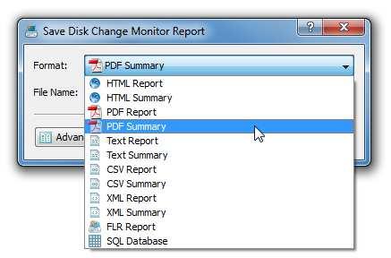 3.6 Saving Graphical PDF Reports One of the most useful ways to export disk change monitoring results is to use the PDF summary or the PDF report formats.