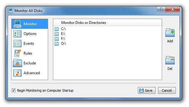3.10 Monitoring Multiple Directories DiskPulse is capable of monitoring multiple disks or directories.