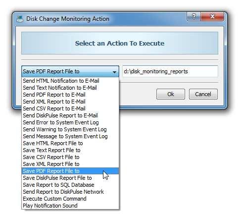 3.14 Generating Reports and Executing Custom Actions DiskPulse Ultimate and DiskPulse Server provide power users and IT professionals with the ability to automatically generate reports, send messages