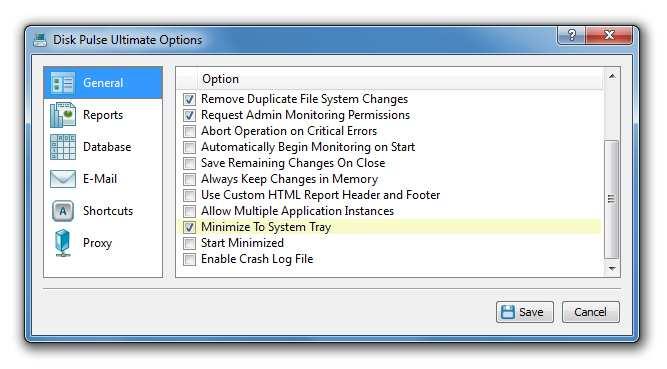 3.17 Using the System Tray Icon DiskPulse Pro and DiskPulse Ultimate provide the ability to minimize the main GUI application to the system tray while allowing one to control the disk monitoring