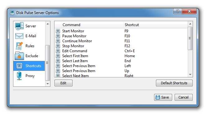 3.20 Configuring DiskPulse Desktop Application Select the 'Tools - Advanced Options' menu item to open the options dialog.