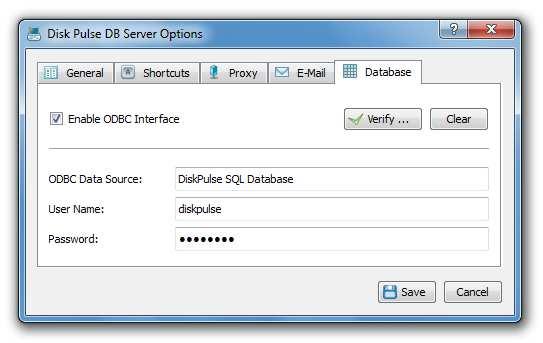 Finally, select the name of the database that should be used to store disk change monitoring reports.