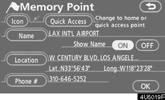 ADVANCED FUNCTIONS Editing memory points The icon, attribute, name, location and/or telephone number of a registered memory point can be edited. 1. Push the MENU button. 2.