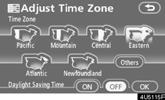 ADVANCED FUNCTIONS D Time zone Time zone can be changed. 1. Push the MENU button. 2. Touch Setup on the Menu screen. When you touch Other, this screen is displayed.
