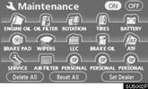 OTHER FUNCTIONS Maintenance information Maintenance information setting When the navigation system is turned on, the Information screen displays when it is time to replace a part or certain