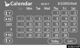 OTHER FUNCTIONS On this screen, the current date is highlighted in yellow. or or : To change month. : To change year.