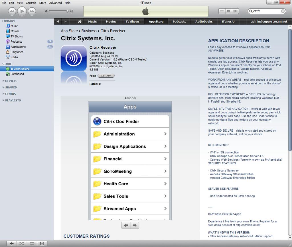 Navigate to the Apple Application Store,