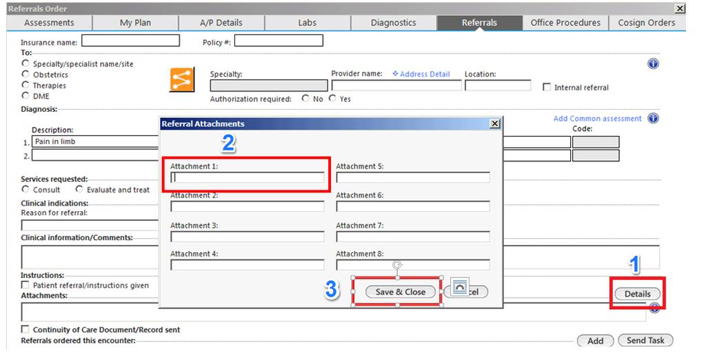 Compose Referral Once you have selected the recipient provider from the Provider Directory, you are ready to compose the referral by completing the fields on the Referrals Order template.